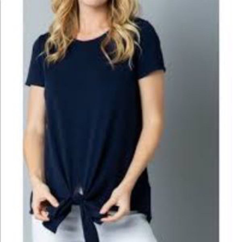 Michael Kors tie front basic navy tee. Size small.